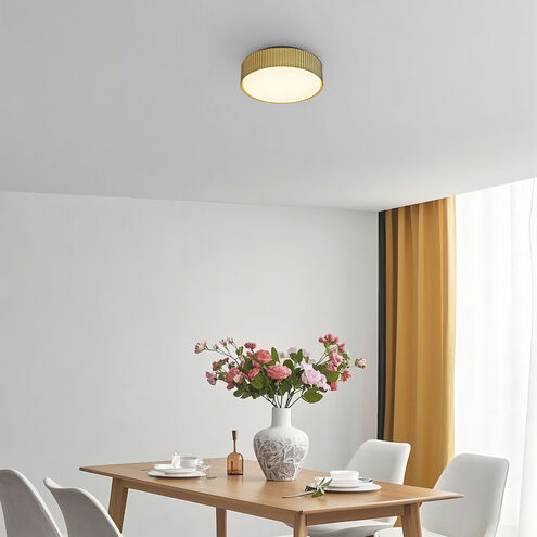 Channel LED 9 inch Painted Brass Outdoor Flush Mount